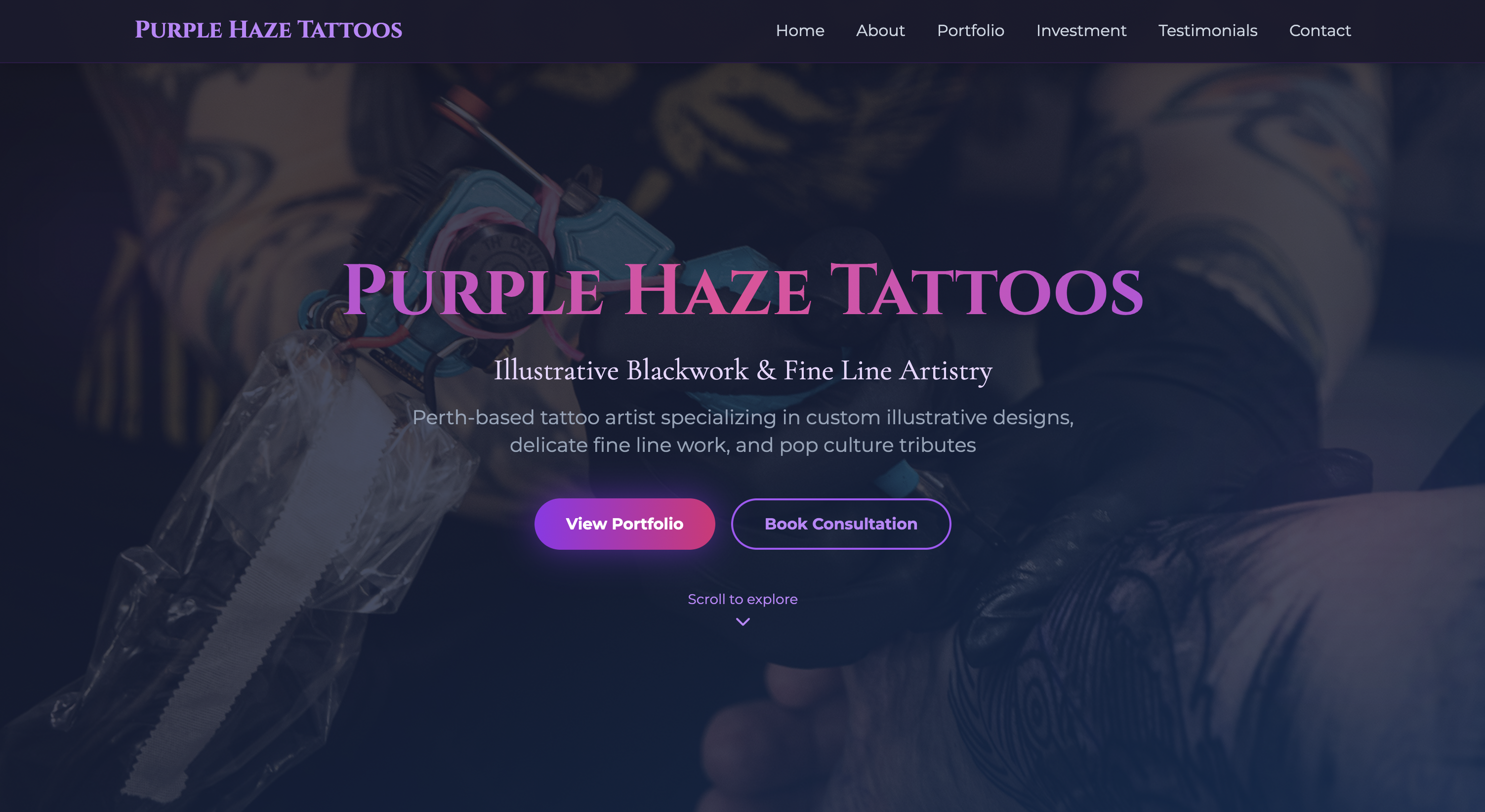 Purple Haze Tattoos project screenshot